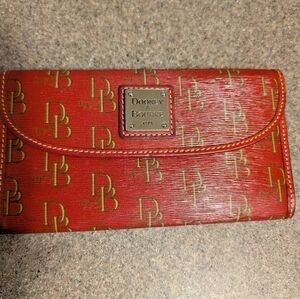 Dooney & Bourke Red and Gold Wallet